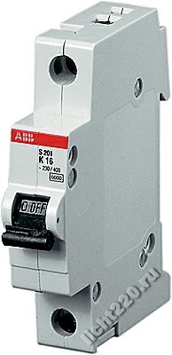 ABB Автоматический выключатель 1-полюсный S201P K16 (арт.: 2CDS281001R0467)