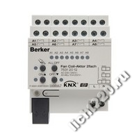 75312012Berker исполнительное устройство управлением отоплением Fan coil 2-канальное, REG цвет: светло-серый instabus KNX/EIB (арт. B75312012)