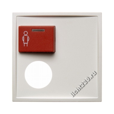 12178989Berker центральная панель с верхней красной кнопкой вызова и с отверстием для контактного штыря цвет: полярная белизна, с блеском, серия S.1/B.3/B.7 Glas (арт. B12178989)