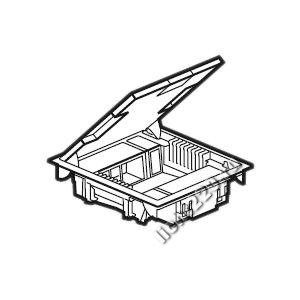 L089620 - Legrand напольный лючок (напольная коробка / люк) на 10 модулей, глубина 65 мм, крышка из стали без углубления, с антикоррозийным покрытием