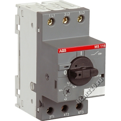 ABB Автоматический выключатель MS116-0.4 50 кА с регулир. тепловой защитой (арт.: 1SAM250000R1003)