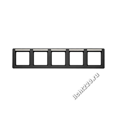 10256016Berker рамка с полем для надписей 5-местная горизонтальная цвет: антрацит, бархатный, серия Q.1 (арт. B10256016)