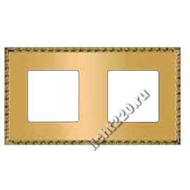 FEDE TOLEDO - Рамка на 2 постa, гор/верт., цвет real gold (FD01212OR)