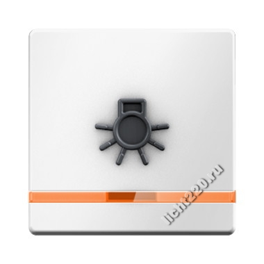 16516049Berker клавиша выключателя с оранжевой линзой и выступающим символом &amp;amp;amp;amp;amp;quot;Свет&amp;amp;amp;amp;amp;quot; цвет: полярная белизна, бархатный, серия Q.1 (арт. B16516049)