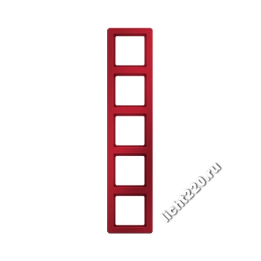 10156062Berker рамка 5-местная цвет: красный, бархатный, серия Q.1 (арт. B10156062)