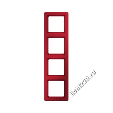10146062Berker рамка 4-местная цвет: красный, бархатный, серия Q.1 (арт. B10146062)