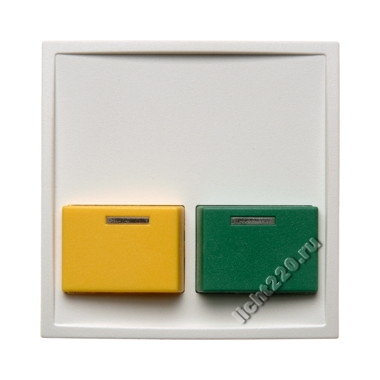 12538989Berker центральная панель с зеленой и желтой кнопкой квитирования цвет: полярная белизна, с блеском, серия S.1/B.3/B.7 Glas (арт. B12538989)