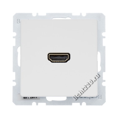 3315436089Berker BMO HDMI-CABLE Q.1 цвет: полярная белизна, бархатный (арт. B3315436089)