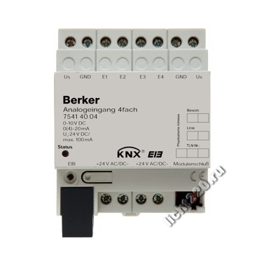 75414004Berker аналоговый вход, 4-канальный, REG цвет: светло-серый instabus KNX/EIB (арт. B75414004)