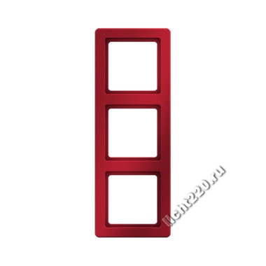 10136062Berker рамка 3-местная цвет: красный, бархатный, серия Q.1 (арт. B10136062)