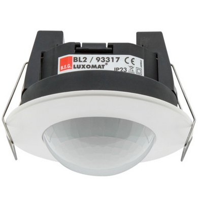BEG 93317 BL2-FC white Датчик движения потолочный 360°, диаметр действия 8м., скрытый монтаж в подвесной потолок / IP23 / белый