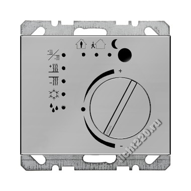 75441173Berker регулятор температуры с кнопочным интерфейсом цвет: нержавеющая сталь, лакированная, серия K.5 (арт. B75441173)