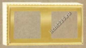 FEDE ROMA SURFACE накладная гориз/вертик 2-постовая рамка, открытый монтаж. Комплект для монтажа включает (2 суппорта, 6 защитн. шторок для супп., 3 кабельных вывода, 1 соедин.для доп.супп.), цвет блестящее золото (BRIGHT GOLD) [FD01502OB]