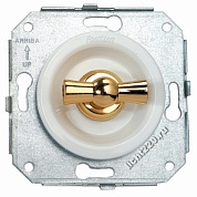 Fontini Venezia двухклавишный выключатель, поворотный, сапелли*/белый (арт. FONT_35300162)