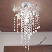 Emme Pi Light Потолочный светильник, цвет арматуры - белый, декор - керамические розы, подвески ASF, 1 лампа (арт. 6051PL/1/ASF)