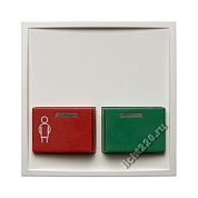 12499909Berker центральная панель с красной кнопкой вызова и зеленой кнопкой выключения цвет: полярная белизна, матовый, серия S.1/B.1/B.3/B.7 Glas (арт. B12499909)