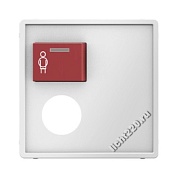 12176089Berker центральная панель с верхней красной кнопкой вызова и с отверстием для контактного штыря цвет: полярная белизна, бархатный, серия Q.1 (арт. B12176089)